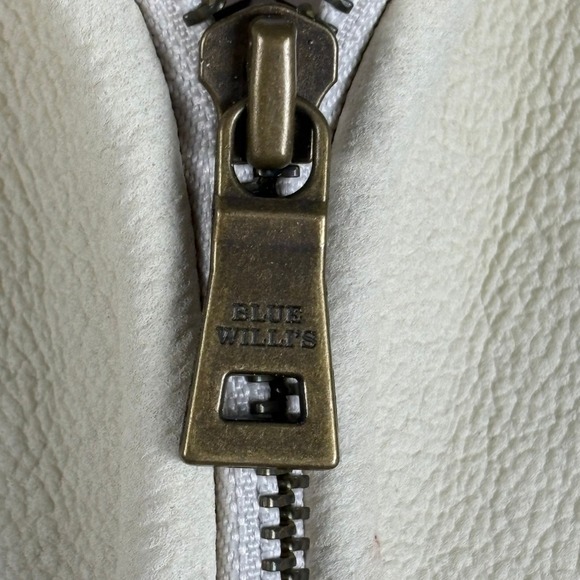 Blue Willis Denmark Hooded Knit Jacket Womens L Cream Full Zip Minimalist - Picture 7 of 16
